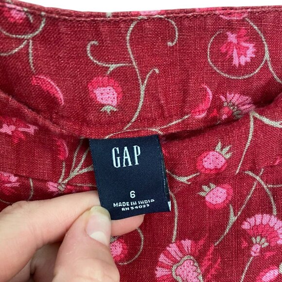 y2k Paisley linen ruffle floral tiered skirt Gap 6 - Picture 3 of 5